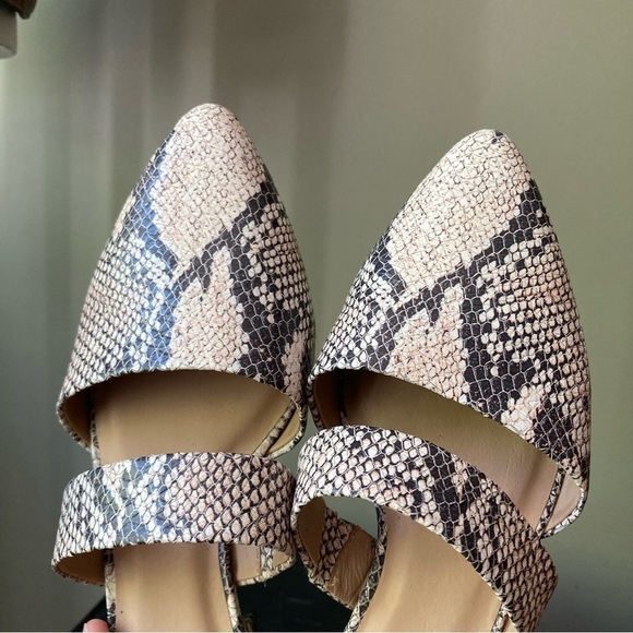 ABLE | Joselyne Snake Python Leather Double Strap Almond Toe Slide Mule - Picture 5 of 9